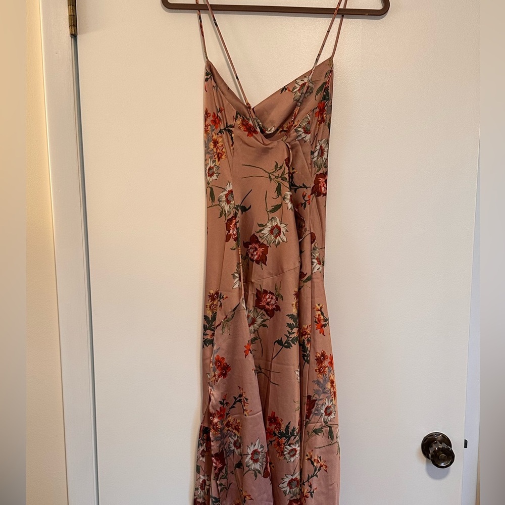 NWOT ASTR the Label Cowl Neck Midi Dress - Dark Blush Floral - Large - Picture 9 of 11